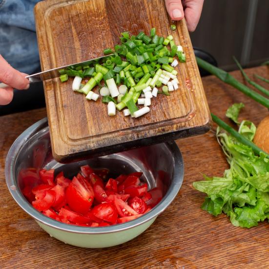 Grøn mad tilberedes