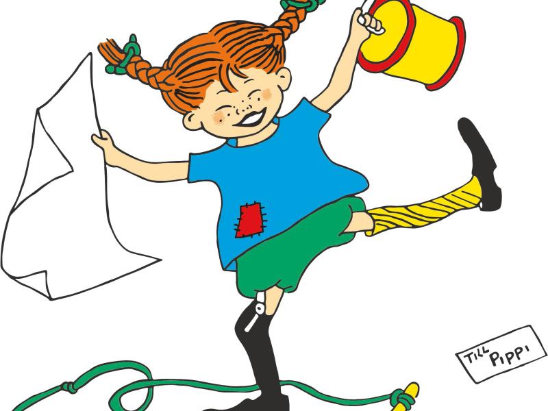 Tegning af Pippi Langstrømpe
