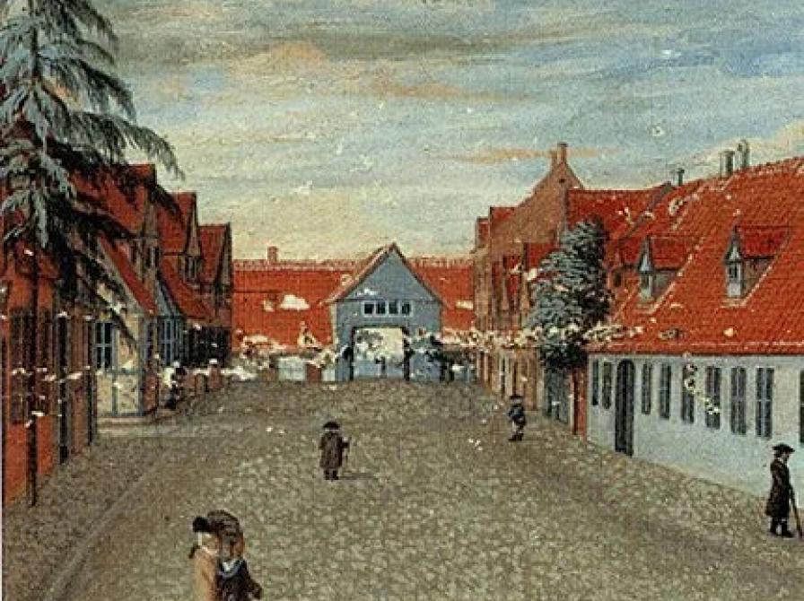 gammelt maleri af Sorø Byport