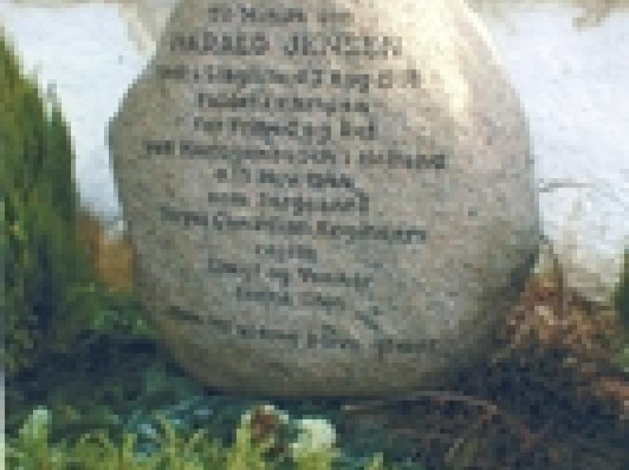 Mindesten på Slaglille Kirkegård for Harald Jensen